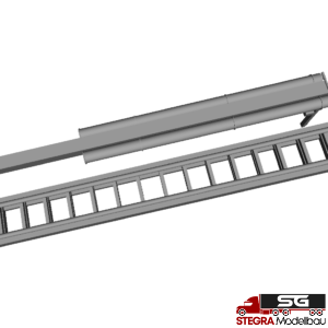 3D Druck – 1:87 – Dachbeladung Schiebleiter 3 teilig inkl. Entnahmevorrichtung mit Behälter für Saugschläuche