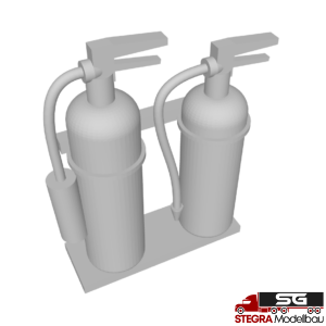 3D Druck – 1:87 – Feuerlöscher CO2 + Feuerlöscher Pulver mit Wandhalterung