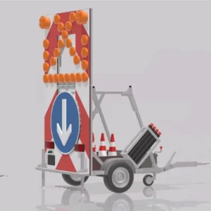 1:87 – 3D Druck – Fahrbare Absperrtafel VSA – Anhänger