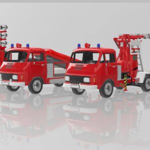 1:87 – 3D Druck – Bausatz Hanomag Henschel F25 mit Polyma Lichtmast / Polyma Lichtmast mit Korb / Boot